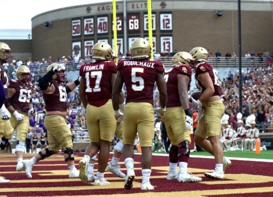 BC rushed for 308 yards on Saturday, its second straight 300-yard rushing game. (Alina Chen / Heights Staff)