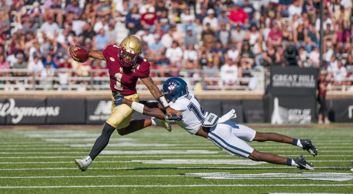  BC’s rushing offense took off once again with 246 rushing yards and two rushing touchdowns in its fourth straight victory. (Chris Ticas / Heights Editor)