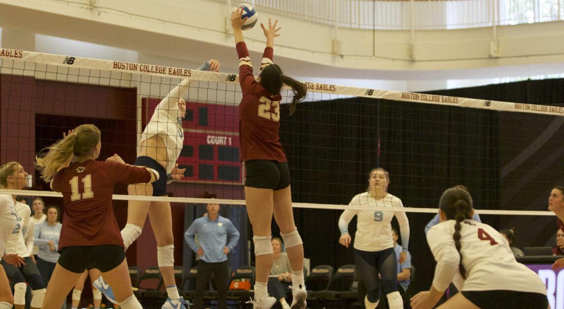 BC totaled 27 kills compared to North Carolina’s 44. (Sarah Fleming / Heights Staff)