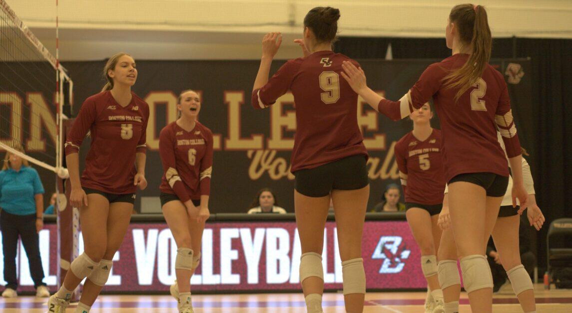 BC tallied a .201 overall hitting percentage in the win. (Owen Bienen / Heights Staff)