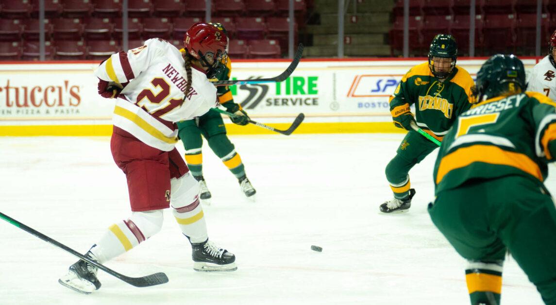 BC outshot the Catamounts 35–20 in Saturday’s loss. (Kenneth Chen / Heights Staff)