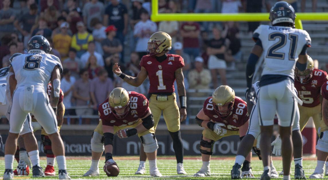 Thomas Castellanos, pictured above, has thrown four interceptions in BC’s last two games. (Paul Criado / Heights Staff)
