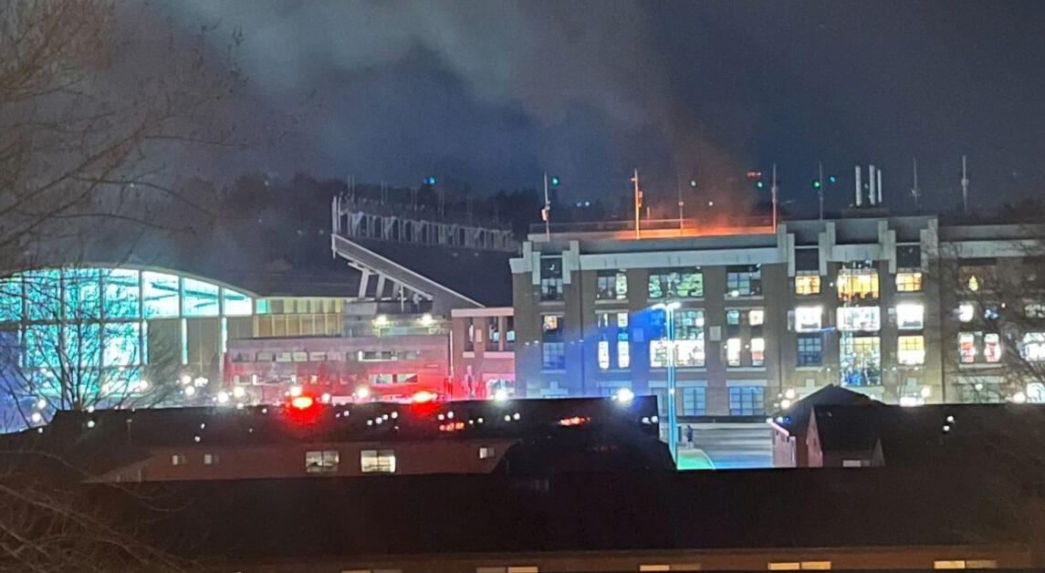 A fire broke out in the Boston College’s Yawkey Athletics Center on Friday night, according to Boston Fire Department (BFD) District Chief Mark Miller.