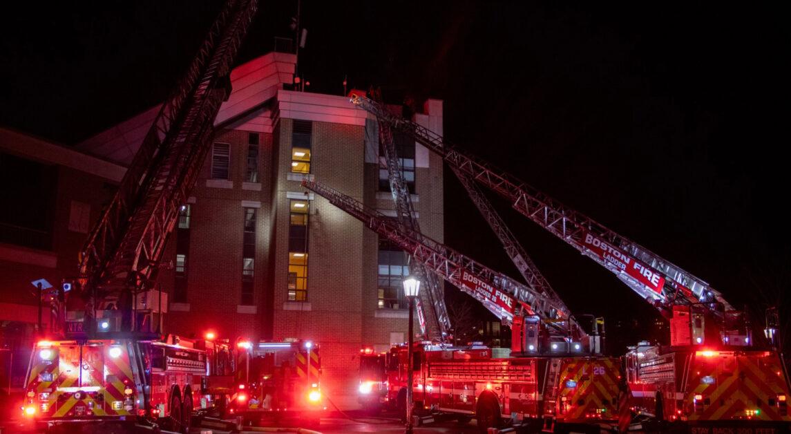 A fire broke out in the Boston College’s Yawkey Athletics Center on Friday night, according to Boston Fire Department (BFD) District Chief Mark Miller.