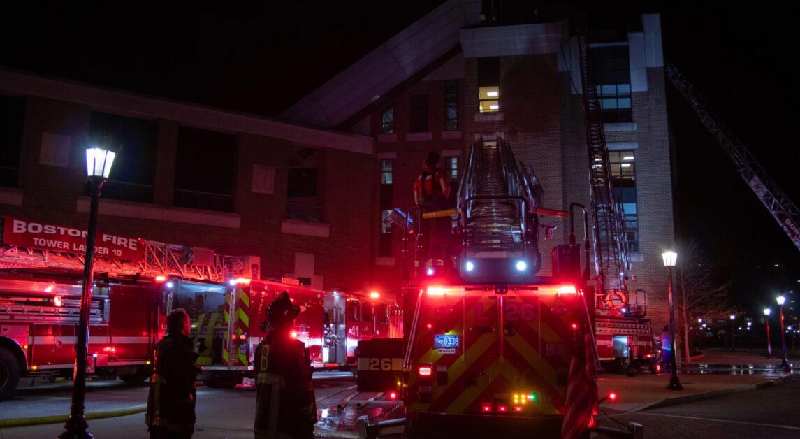A fire broke out in the Boston College’s Yawkey Athletics Center on Friday night, according to Boston Fire Department (BFD) District Chief Mark Miller.