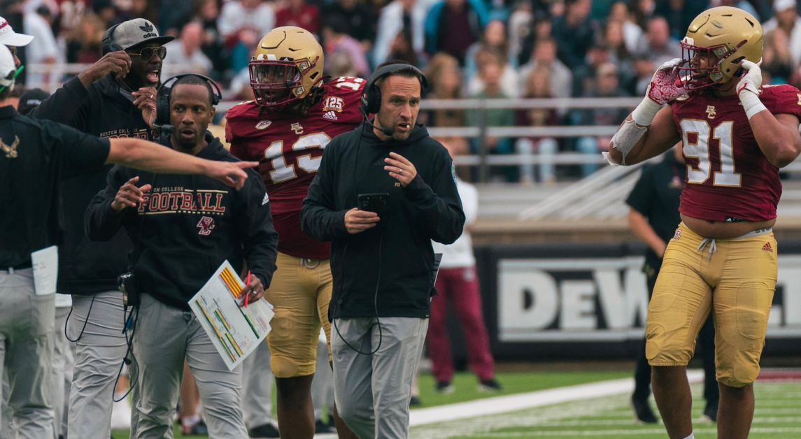 Jeff Hafley, pictured, earned an all-time record of 22–26 in four seasons at BC. (Chris Ticas / Heights Editor)