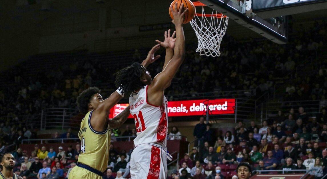 Devin McGlockton, pictured above, recorded a career-high 30 points in Saturday’s road win.(Callie Oxford / Heights Editor) 