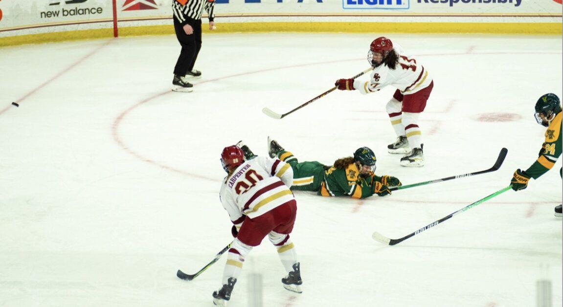 The Eagles had their fifth shootout of the season against Vermont, earning their third shootout win. (Kenneth Chen / Heights Staff)