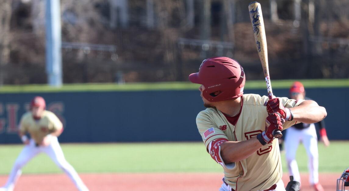 Cameron Leary, pictured, tallied two home runs in BC’s loss. (Kellen Davis / Heights Staff)