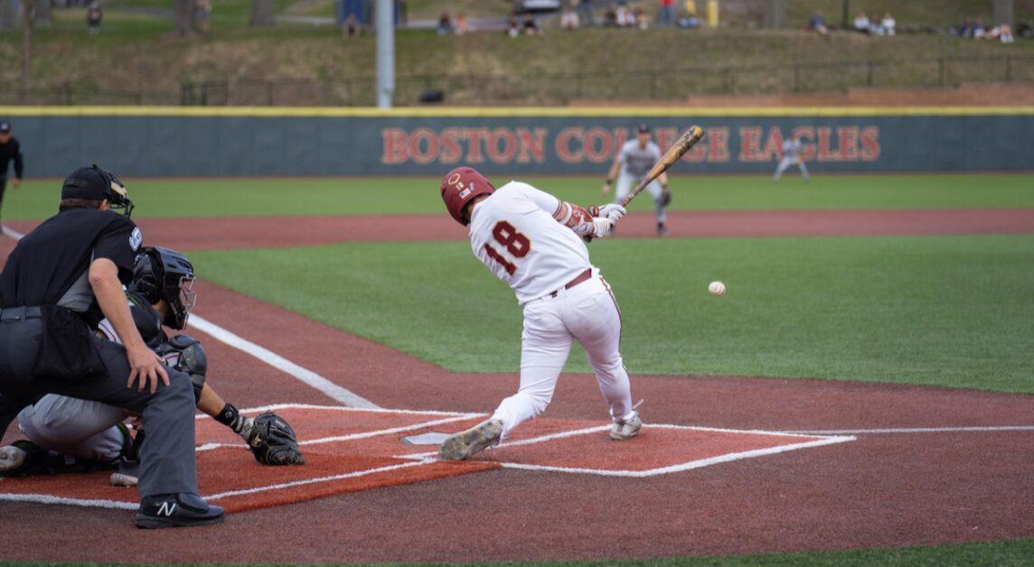 BC record five hitless innings with Tyler Mudd on the mound. (Kenneth Chen / Heights Staff)