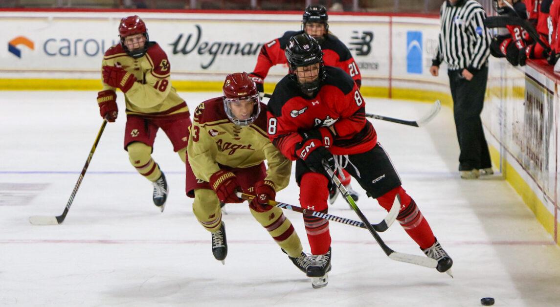 Northeastern outshot BC 36 to 29 in the Eagles' loss. (Sarah Fleming / Heights Editor)