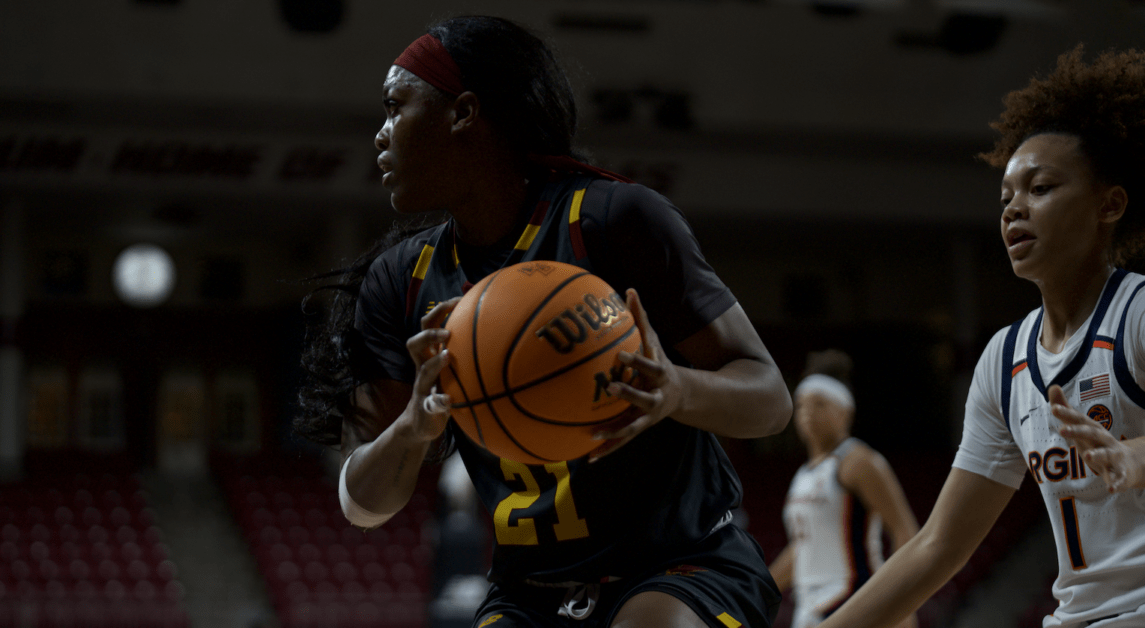 Andrea Daley, pictured, scored 18 points in BC’s loss. (Paul Criado / Heights Staff)