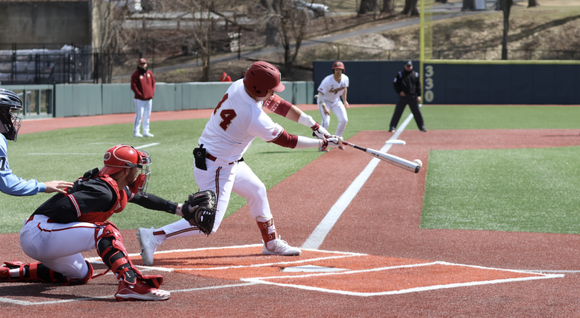 Nick Wang, pictured, tallied 3 RBIs in the win. (Kellen Davis / Heights Staff) 