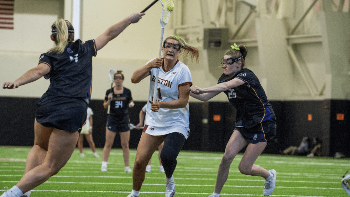 Rachel Clark, pictured, scored four goals and tallied an assist in BC’s win. (Owen Bienen / Heights Staff) 
