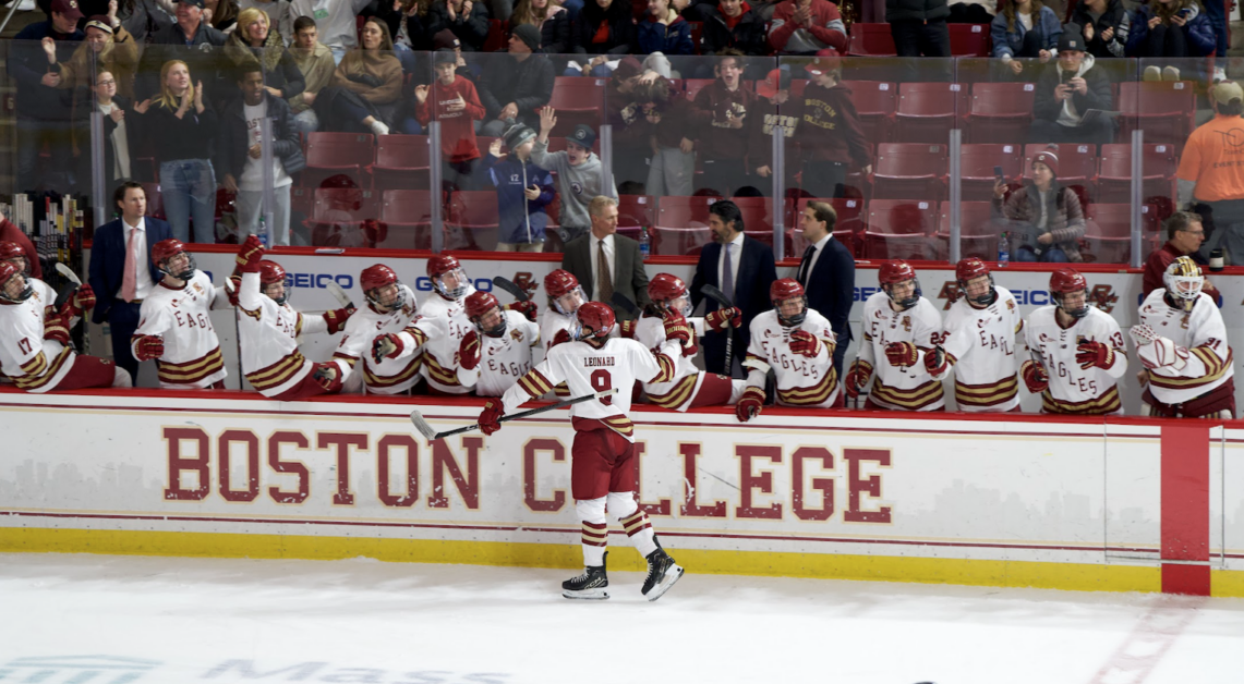 Ryan Leonard, pictured, posted a hat trick in the win. (Henry Hurd / Heights Staff) 