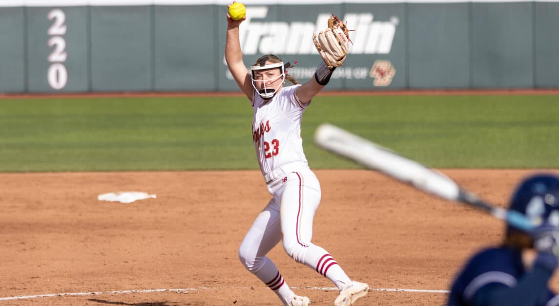 Addison Jackson, pictured, threw a no-hitter in BC's win. (Kellen Davis / Heights Staff)
