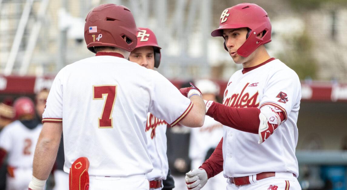 Patrick Roche tallied three hits, three RBIs, and two runs in BC’s win. (Kellen Davis / Heights Staff)