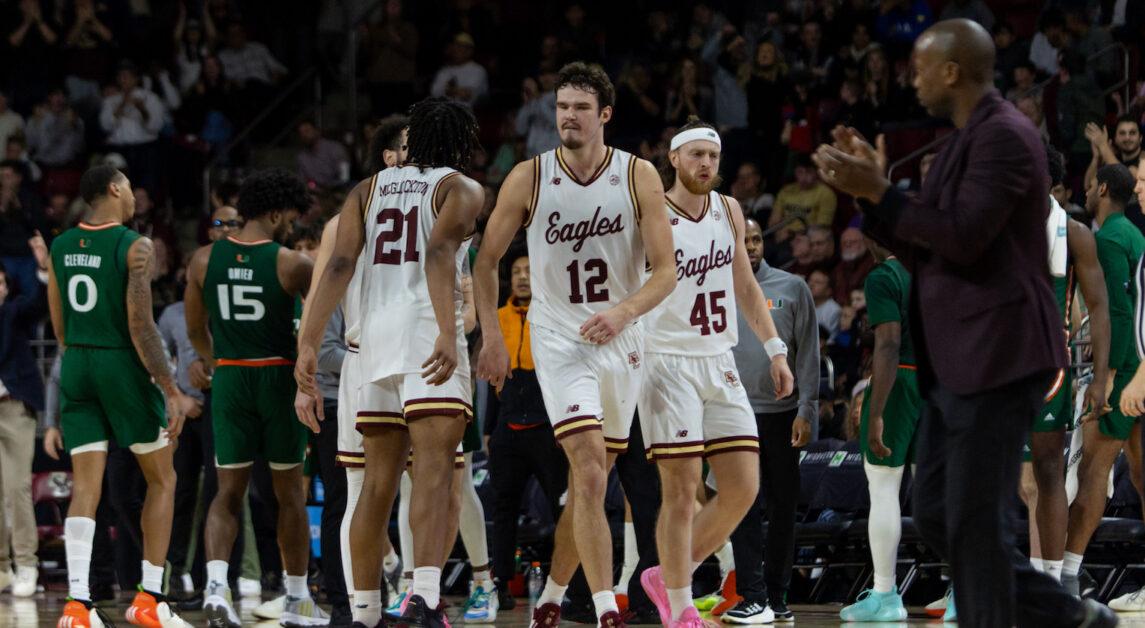 Quinten Post, pictured, tallied 30 points and 13 rebounds in BC’s win. (Sarah Fleming / Heights Staff)