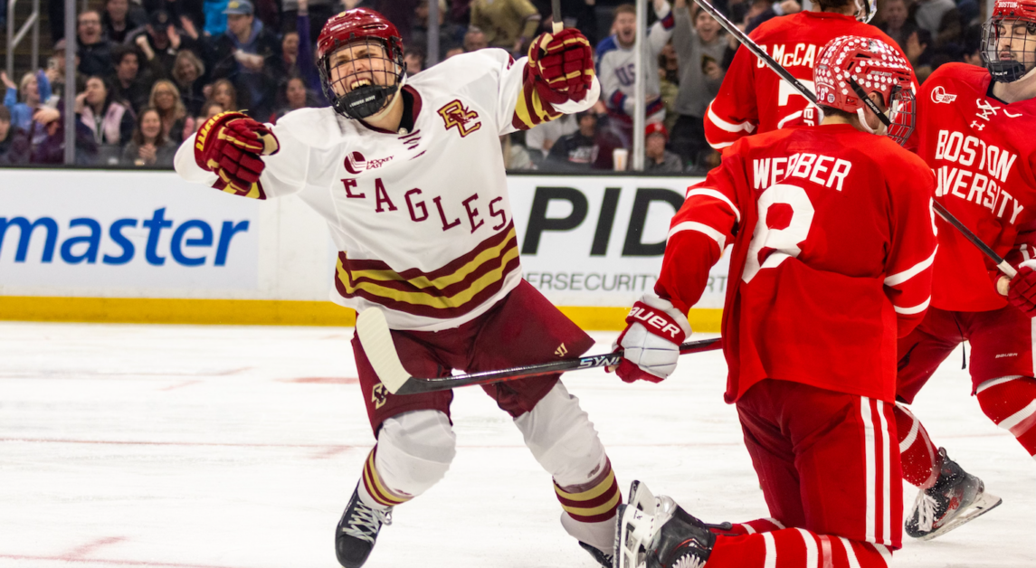 Will Smith, pictured, scored four goals in BC’s win. (Kellen Davis / Heights Staff)
