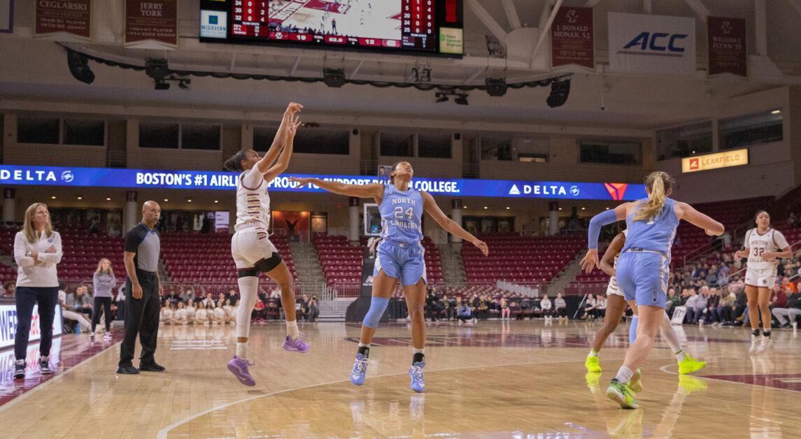 JoJo Lacey, pictured, scored 23 points in BC's win. (Emily Ahern / Heights Editor)