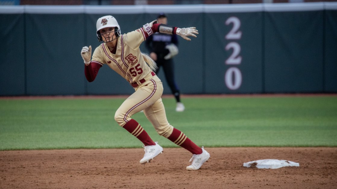 Nicole Giery, pictured, hit a double in the fifth inning that extended the Eagles’ lead to three. (Emily Ahern / Heights Staff) 