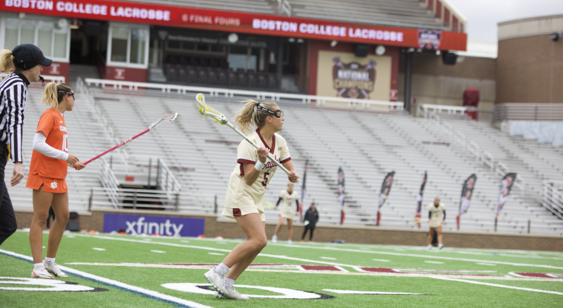 Belle Smith, pictured, scored three goals on senior day. (Ellie El-Fishawy / Heights Staff)