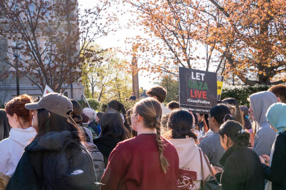 “I'm disappointed because I'm convinced too many of my peers at Boston College are living in a different world than I am,” Fairuz Saleh, LSEHD ’26, said to the crowd. “Because we're a university that preaches men and women for others, I assume no students would turn a blind eye to the constant violence Palestinians are enduring.” 