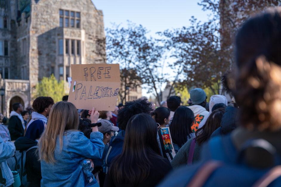 “I'm disappointed because I'm convinced too many of my peers at Boston College are living in a different world than I am,” Fairuz Saleh, LSEHD ’26, said to the crowd. “Because we're a university that preaches men and women for others, I assume no students would turn a blind eye to the constant violence Palestinians are enduring.” 