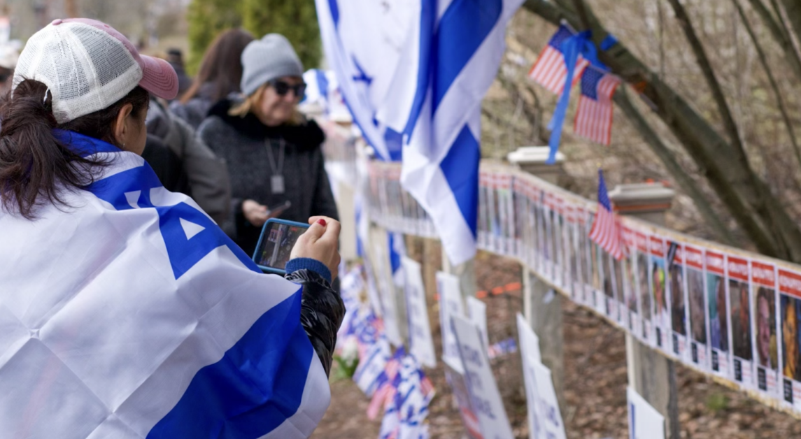Miriam and Jeff Kosowsky reinstalled their display that was vandalized in March.(Genevieve Morrison / Heights Editor)