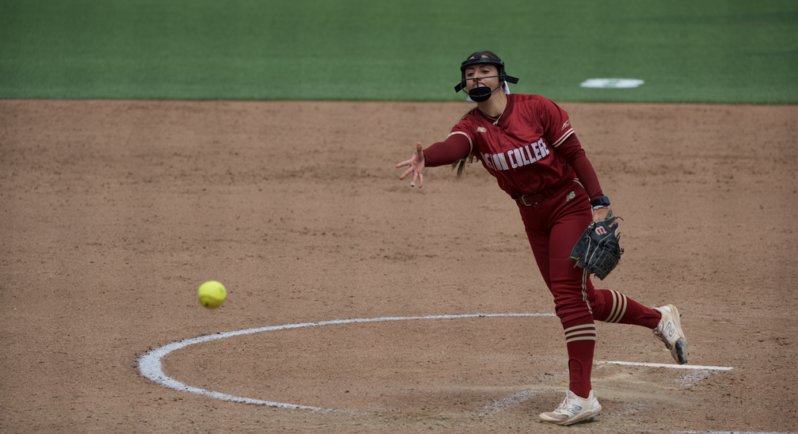 In BC softball's win against Syracuse, Abby Dunning carried a no-hitter through almost five innings. (Paul Criado / Heights Staff)