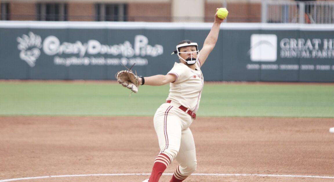In BC's matchup against the Cardinals, Abby Dunning, pictured above, held Louisville to just one home run. (Ellie El Fishawy / Heights Staff)