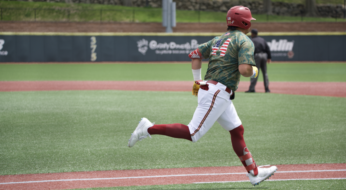 Nick Wang, pictured above, broke the Eagles' eight-game losing streak and back-to-back losses against Maryland with an eighth inning home run. (Paul Criado / Heights Staff)