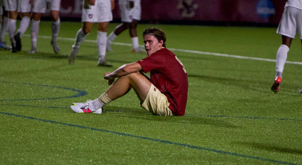 Ask Ekeland, pictured, scored the Eagles’ only goal of the game. (Liam Davenport / For The Heights)