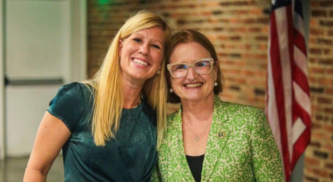 Seigenthaler Pierce (right) pictured with Victoria Woodward (left) (Photo Courtesy of Amy Seigenthaler Pierce)