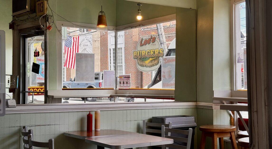 Lee’s Burger moved to its current Newton location in 2013, opening a second spot in Brookline a year later. (Andrew Nester  / For the Heights)