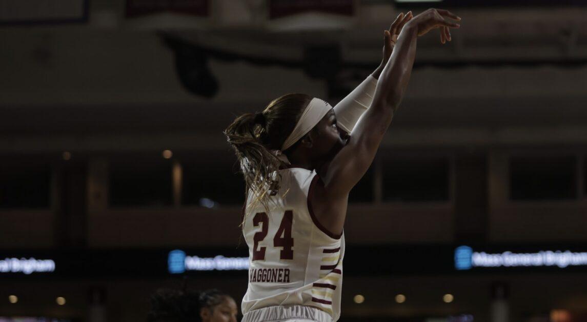 ScreenshotWaggoner, pictured, hit the 1,000 career point milestone in the loss. (Sarah Fleming / Heights Editor)