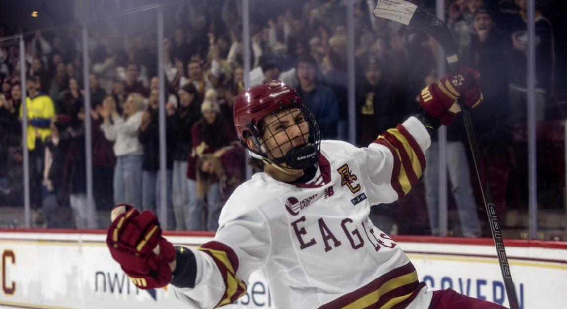 Teddy Stiga tallied a goal and two assists in the matchup. (Sarah Fleming / Heights Editor)