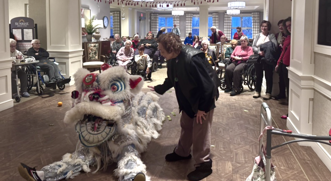 Calvin Chin’s Martial Arts Academy of Newton Highlands performed a lion dance. (Sofia Levorchick / For The Heights)