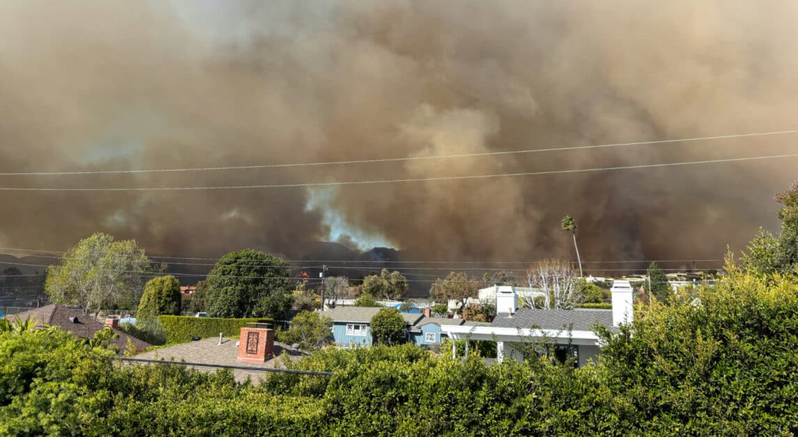 Smoke billowing over the Palisades in LA, California-2