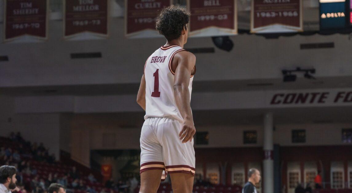 Dion Brown, pictured, went four of five from three in BC’s loss. (Chris Ticas / Senior Staff)