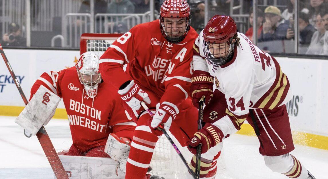 BC's last matchup versus BU was a 6-2 victory in the Hockey East final. (Kellen Davis / Heights Staff)