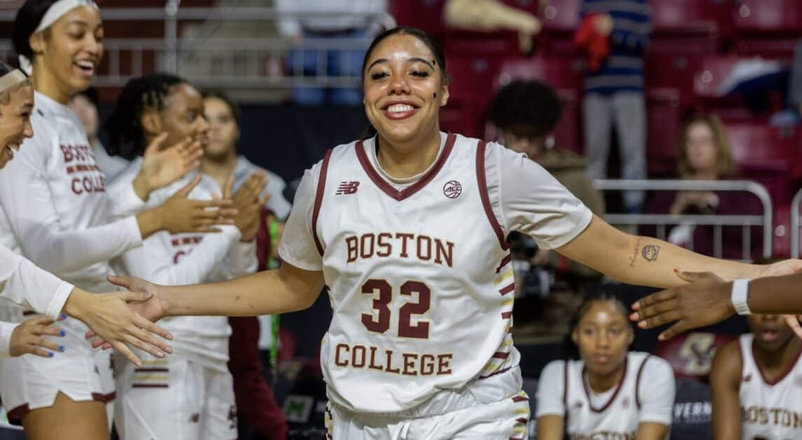 Teya Sidberry, pictured, had a double-double in the win. (Sarah Fleming / Heights Editor) 