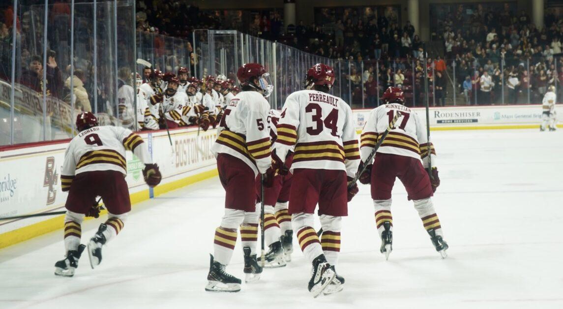 Lukas Gustafsson scored the short-handed goal that tied the game 1–1. (Brock Tuminello / Heights Staff)