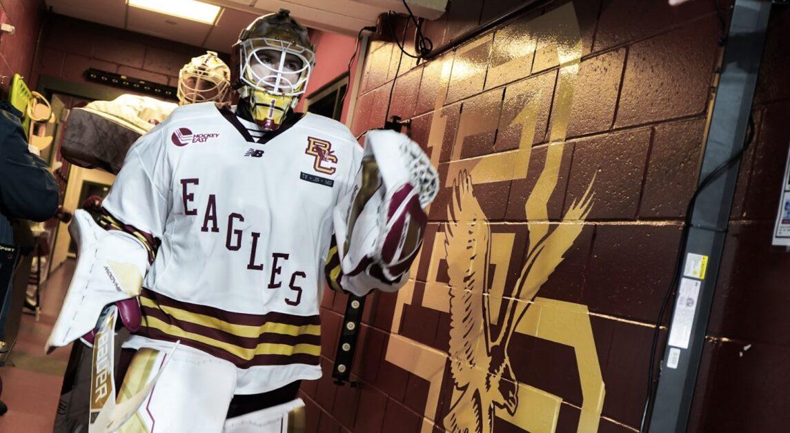 Jacob Fowler, pictured, tallied 25 saves in the win. (Brock Tuminello / Heights Staff)