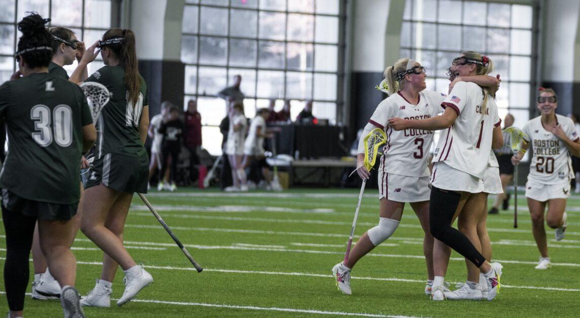 Rachel Clark and Emma LoPinto combined for 13 of BC’s goals. (Chris Ticas / Heights Senior Staff)