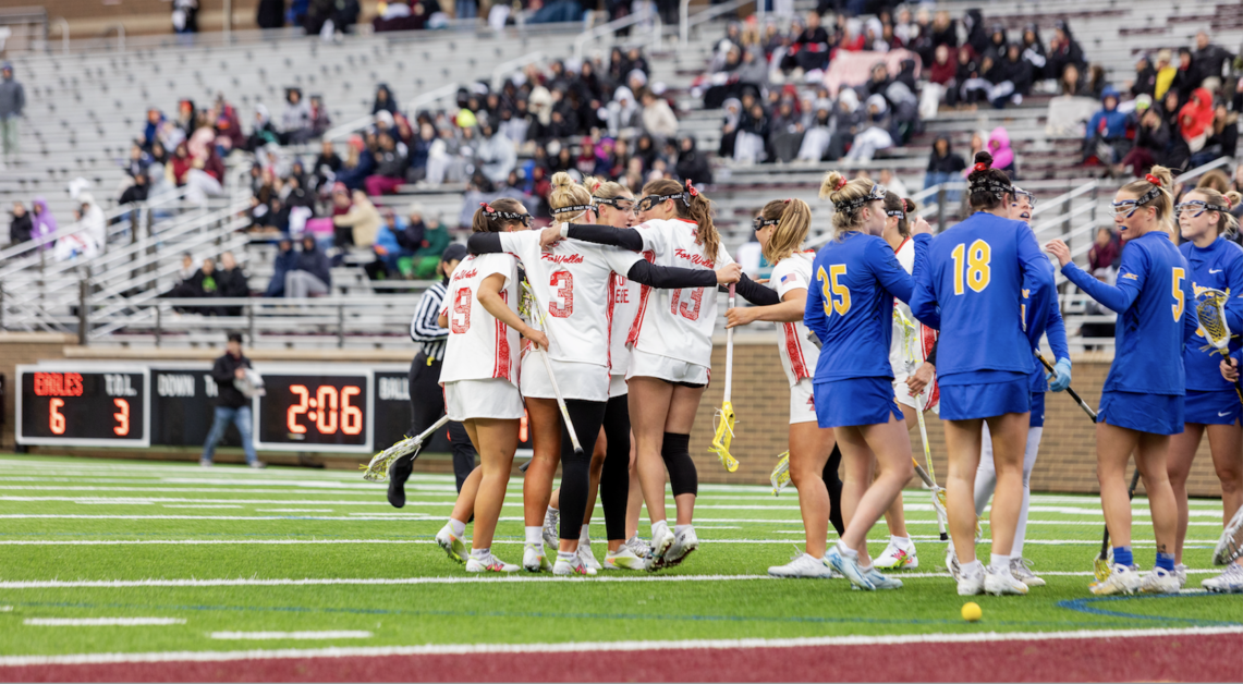Emma LoPinto and Rachel Clark each scored five goals in the Eagles’ win. (Sarah Fleming / Heights Editor)