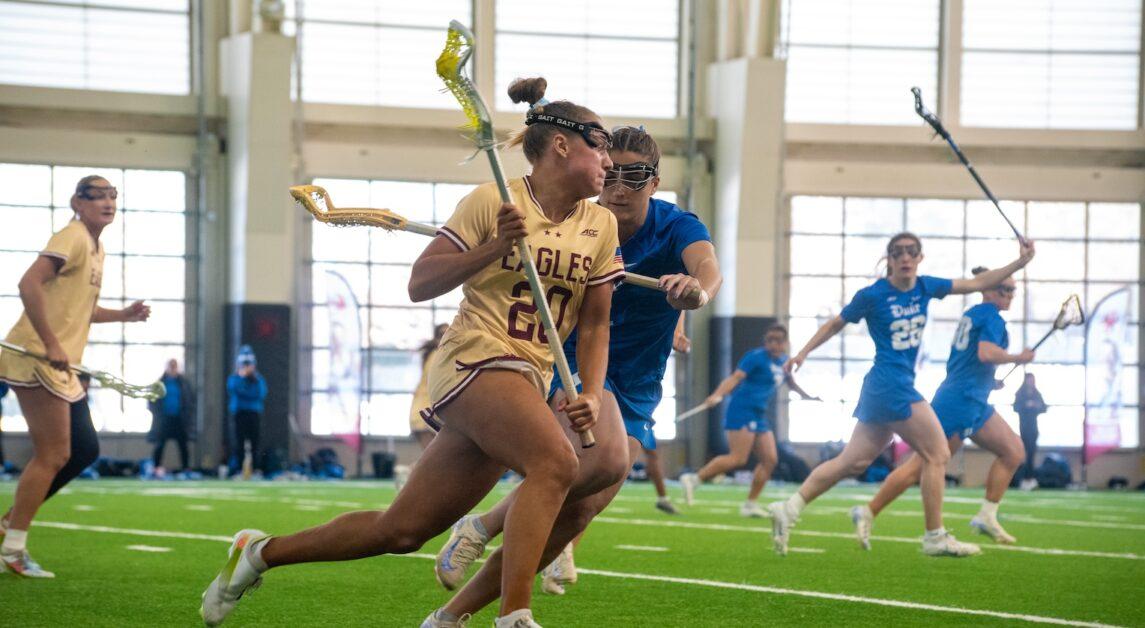 Molly Driscoll and Rachel Clark combined for 11 of BC's 18 goals. (Emily Ahern / Heights Editor)