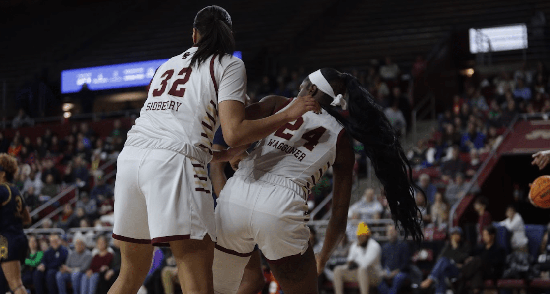 Sidberry and Waggoner, pictured, set season-highs in points and rebounds. (Sarah Fleming / Heights Staff)