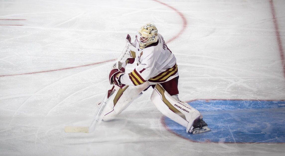 Jacob Fowler, pictured, recorded his seventh shutout of the season in the Eagles’ season finale.  (Yamari Santillan / Heights Staff)