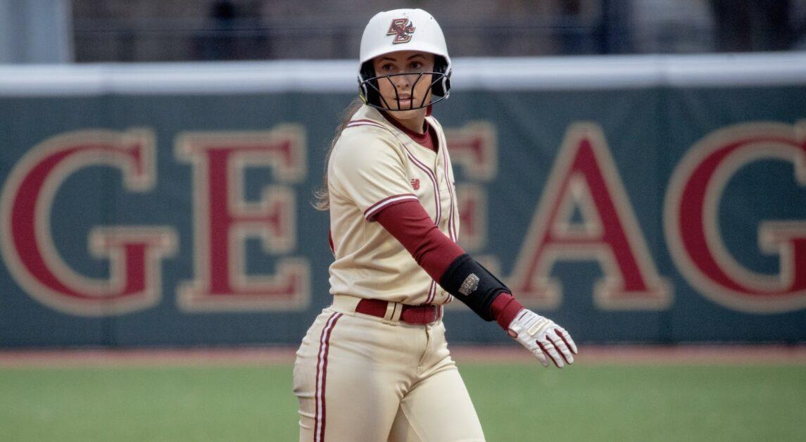 The Eagles gave up six walks and seven runs in the fourth inning of Saturday’s loss. (Emily Ahern / Heights Editor)